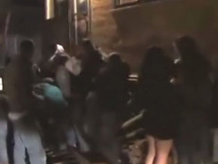 Pretty lusty club chick getting gaped after late cool party